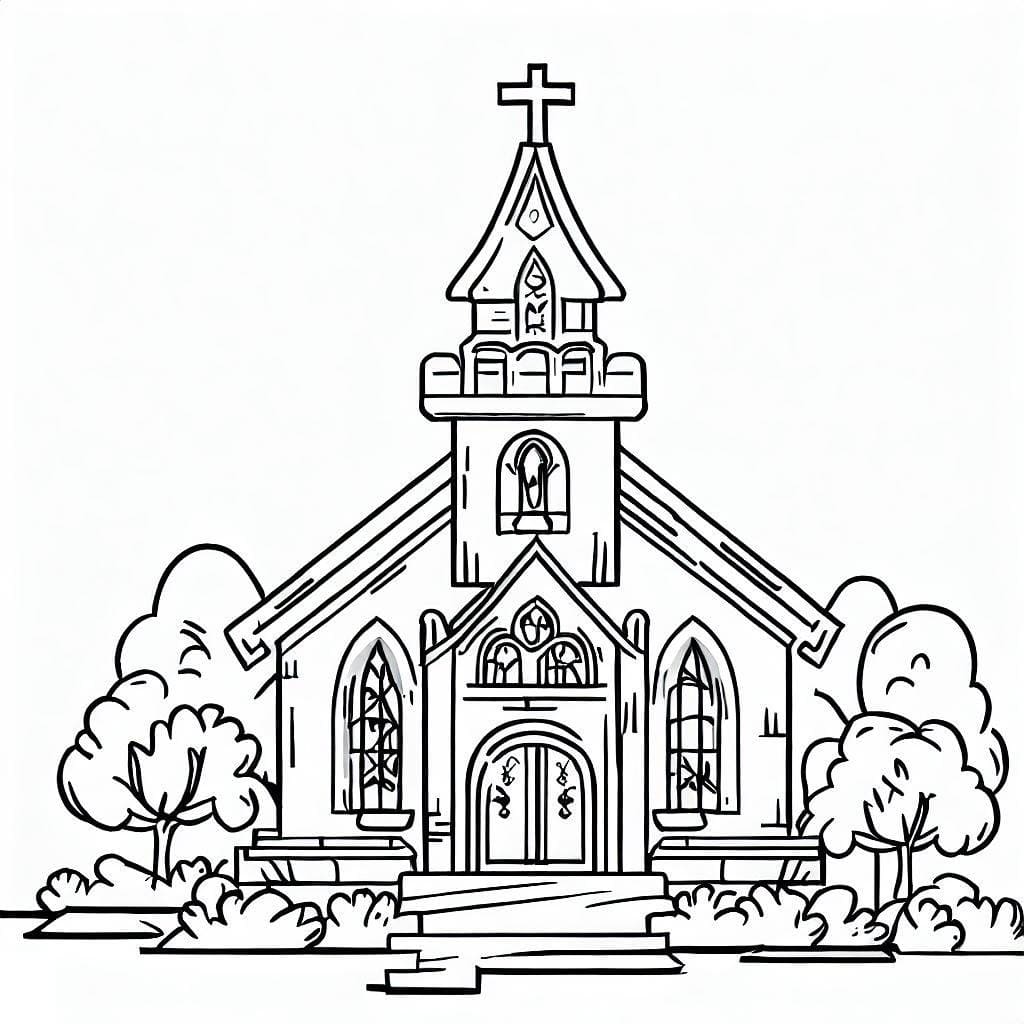 Dibujo gratuito Iglesia #189022 de la coleccion Edificios y Arquitectura para imprimir