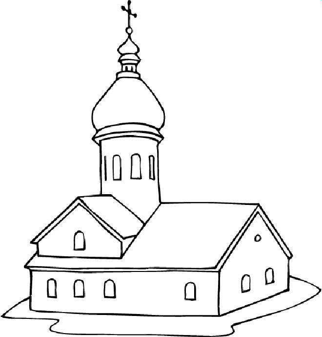 Dibujo para colorear: Iglesia (Edificios y Arquitectura) #64185 - Dibujos para Colorear e Imprimir Gratis