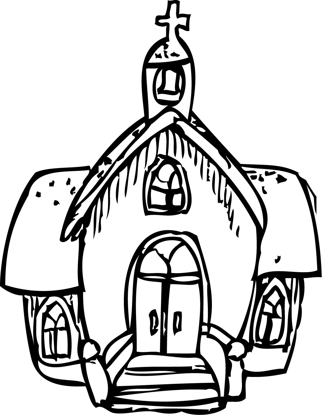 Dibujo para colorear: Iglesia (Edificios y Arquitectura) #64273 - Dibujos para Colorear e Imprimir Gratis