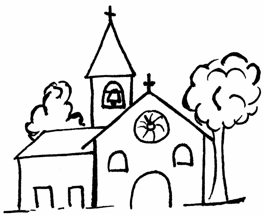 Dibujo para colorear: Iglesia (Edificios y Arquitectura) #64274 - Dibujos para Colorear e Imprimir Gratis