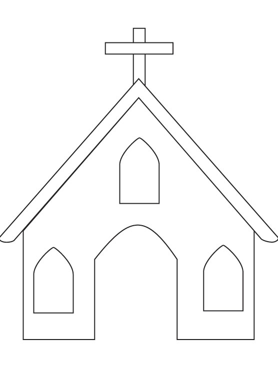 Dibujo para colorear: Iglesia (Edificios y Arquitectura) #64315 - Dibujos para Colorear e Imprimir Gratis