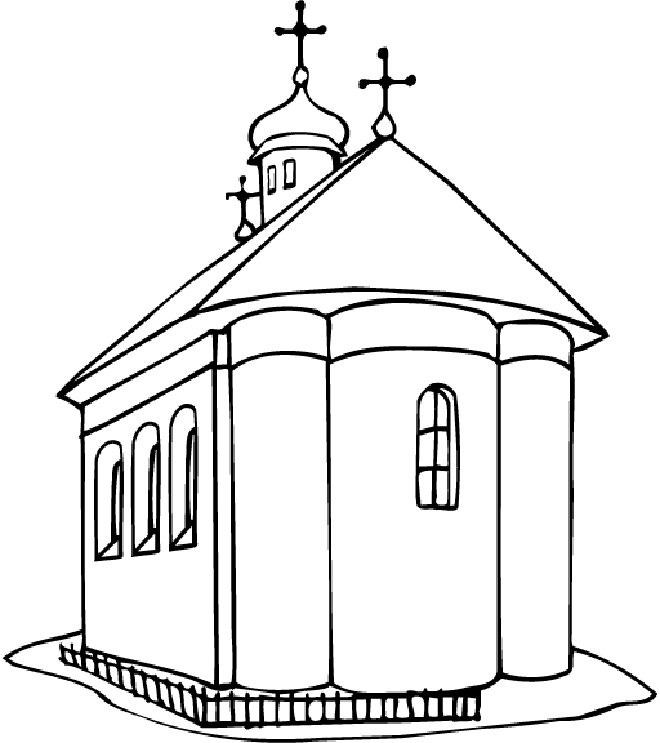 Dibujo para colorear: Iglesia (Edificios y Arquitectura) #64340 - Dibujos para Colorear e Imprimir Gratis