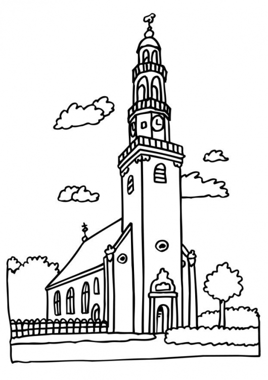 Dibujos de Iglesia #64389 (Edificios y Arquitectura) para colorear y pintar  – Páginas para imprimir