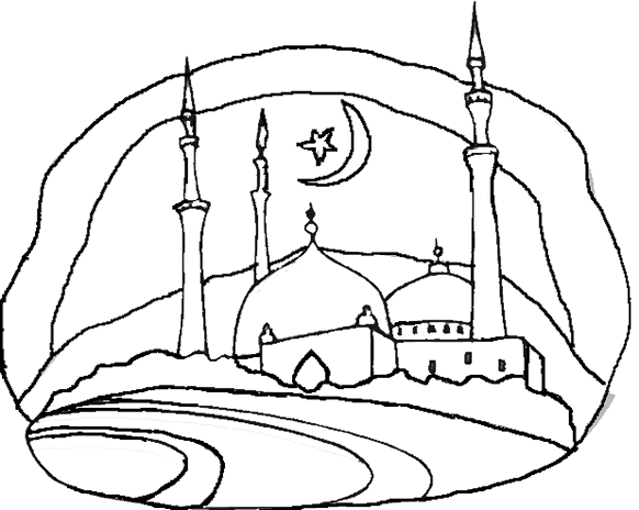 Dibujo para colorear: Mezquita (Edificios y Arquitectura) #64528 - Dibujos para Colorear e Imprimir Gratis