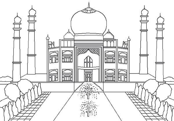 Dibujo para colorear: Mezquita (Edificios y Arquitectura) #64540 - Dibujos para Colorear e Imprimir Gratis