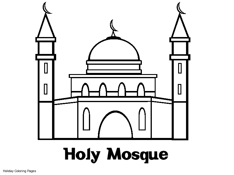 Dibujo para colorear: Mezquita (Edificios y Arquitectura) #64541 - Dibujos para Colorear e Imprimir Gratis