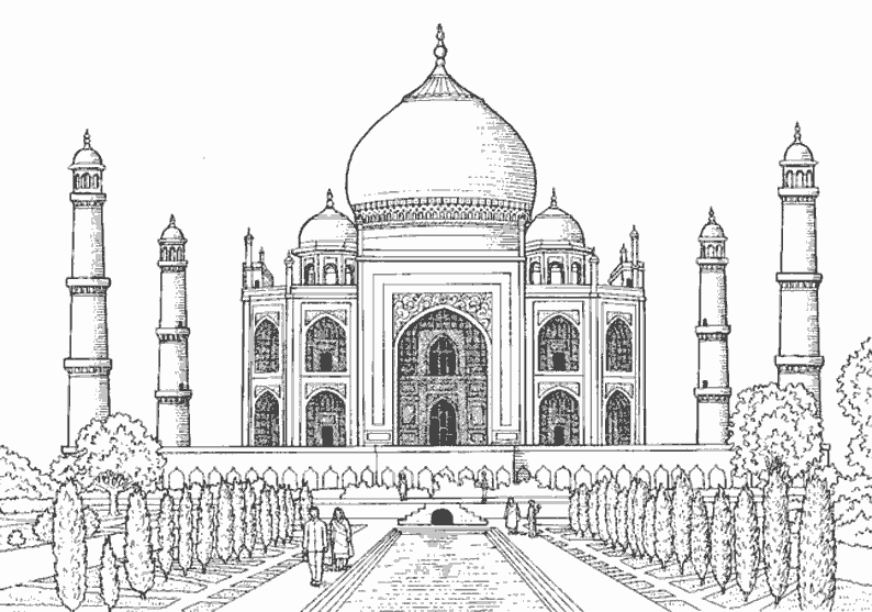Dibujo para colorear: Mezquita (Edificios y Arquitectura) #64557 - Dibujos para Colorear e Imprimir Gratis