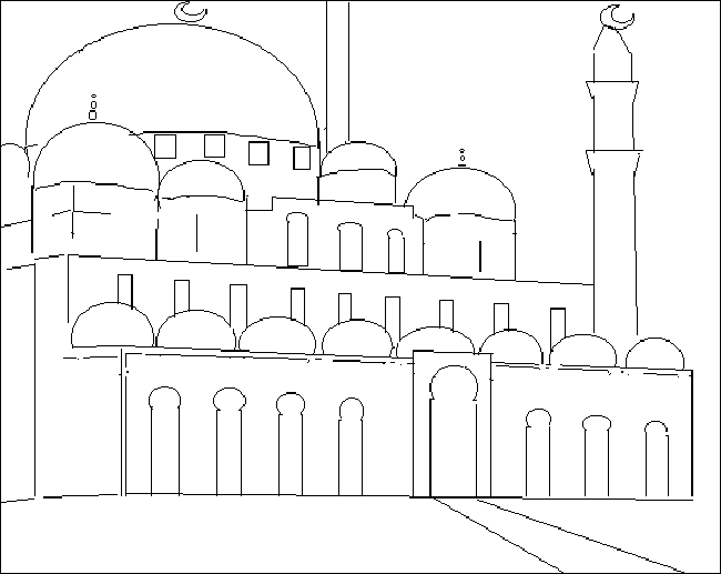 Dibujo para colorear: Mezquita (Edificios y Arquitectura) #64570 - Dibujos para Colorear e Imprimir Gratis