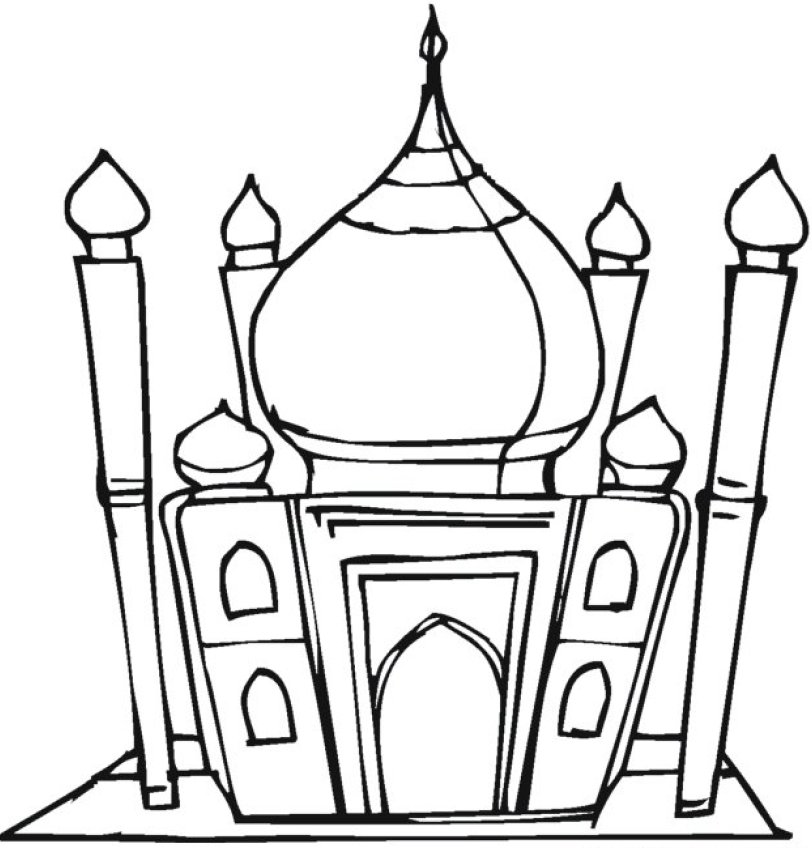 Dibujo para colorear: Mezquita (Edificios y Arquitectura) #64577 - Dibujos para Colorear e Imprimir Gratis