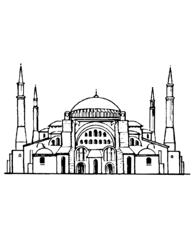 Dibujo para colorear: Mezquita (Edificios y Arquitectura) #64582 - Dibujos para Colorear e Imprimir Gratis