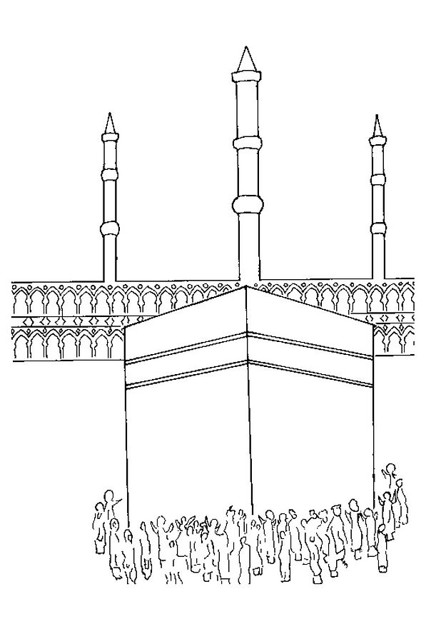 Dibujo para colorear: Mezquita (Edificios y Arquitectura) #64603 - Dibujos para Colorear e Imprimir Gratis