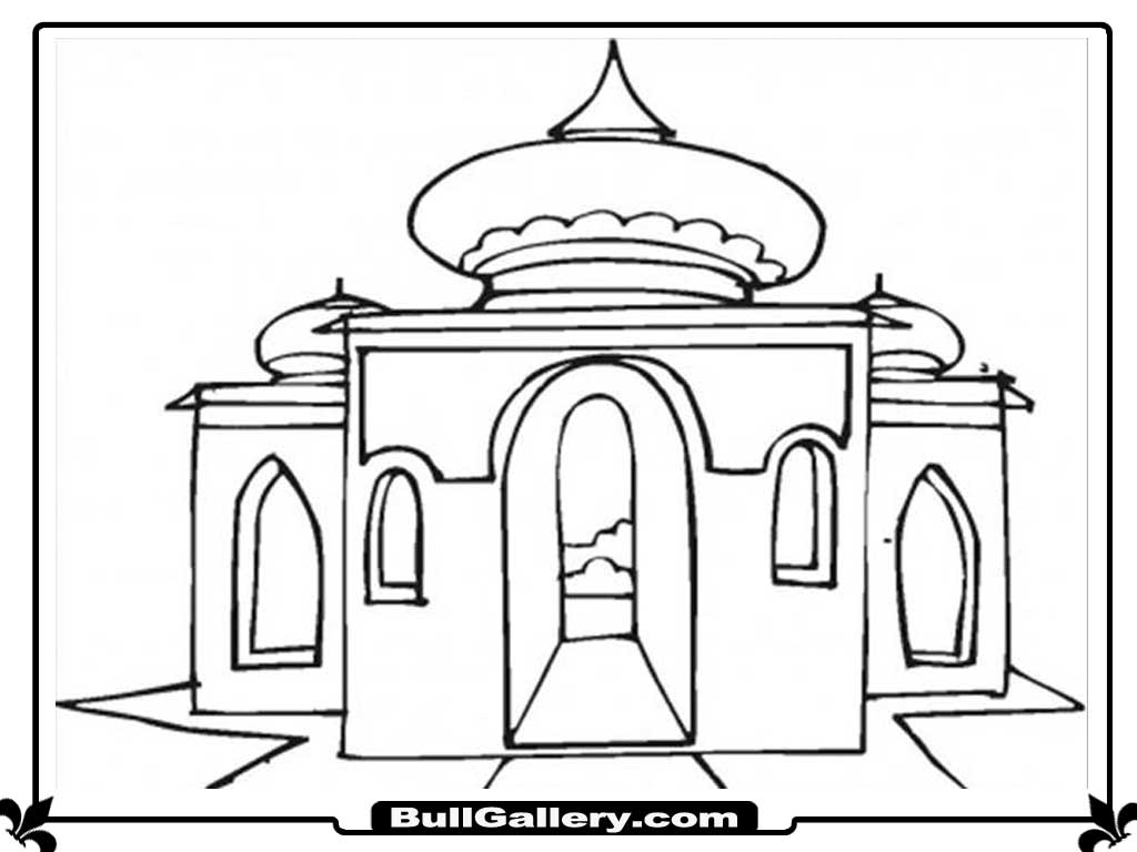 Dibujo para colorear: Mezquita (Edificios y Arquitectura) #64607 - Dibujos para Colorear e Imprimir Gratis