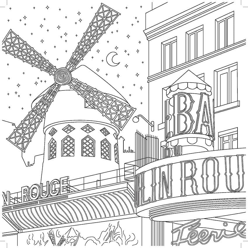 Dibujo gratuito Moulin Rouge #182538 de la coleccion Edificios y Arquitectura para imprimir