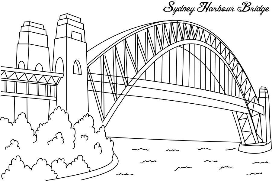 Dibujo para colorear: Puente (Edificios y Arquitectura) #62837 - Dibujos para Colorear e Imprimir Gratis
