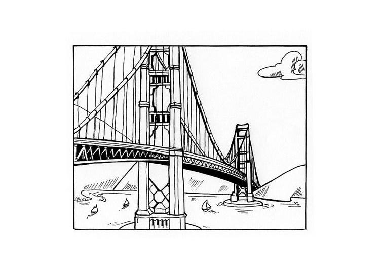 Dibujo para colorear: Puente (Edificios y Arquitectura) #62841 - Dibujos para Colorear e Imprimir Gratis