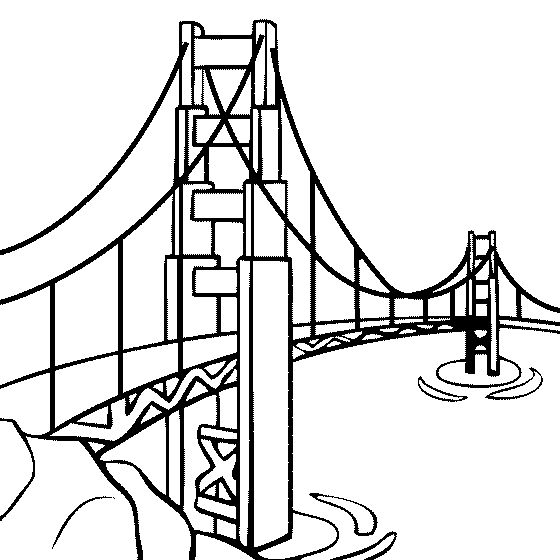 Dibujo para colorear: Puente (Edificios y Arquitectura) #62877 - Dibujos para Colorear e Imprimir Gratis