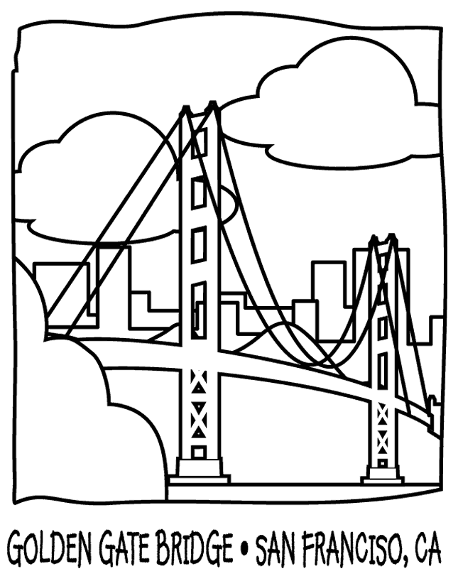 Dibujo para colorear: Puente (Edificios y Arquitectura) #62887 - Dibujos para Colorear e Imprimir Gratis