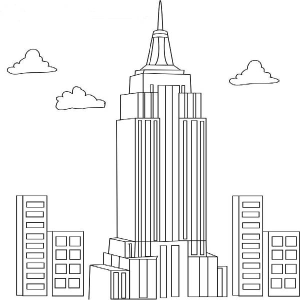 Dibujo para colorear: Rascacielos (Edificios y Arquitectura) #65786 - Dibujos para Colorear e Imprimir Gratis
