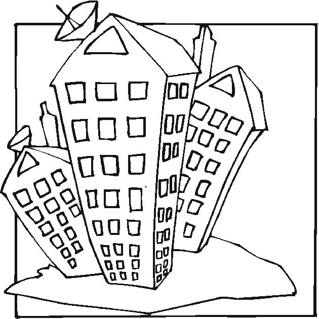 Dibujo para colorear: Rascacielos (Edificios y Arquitectura) #65787 - Dibujos para Colorear e Imprimir Gratis