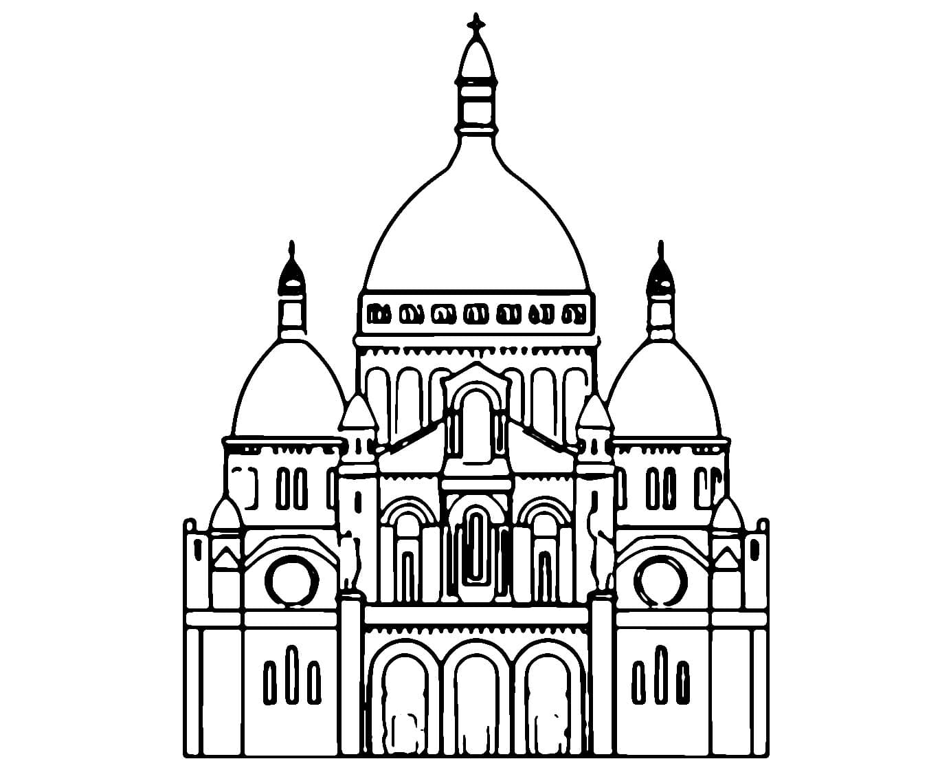 Dibujo para colorear: Sacré-Cœur París (Edificios y Arquitectura) #190841 - Dibujos para Colorear e Imprimir Gratis