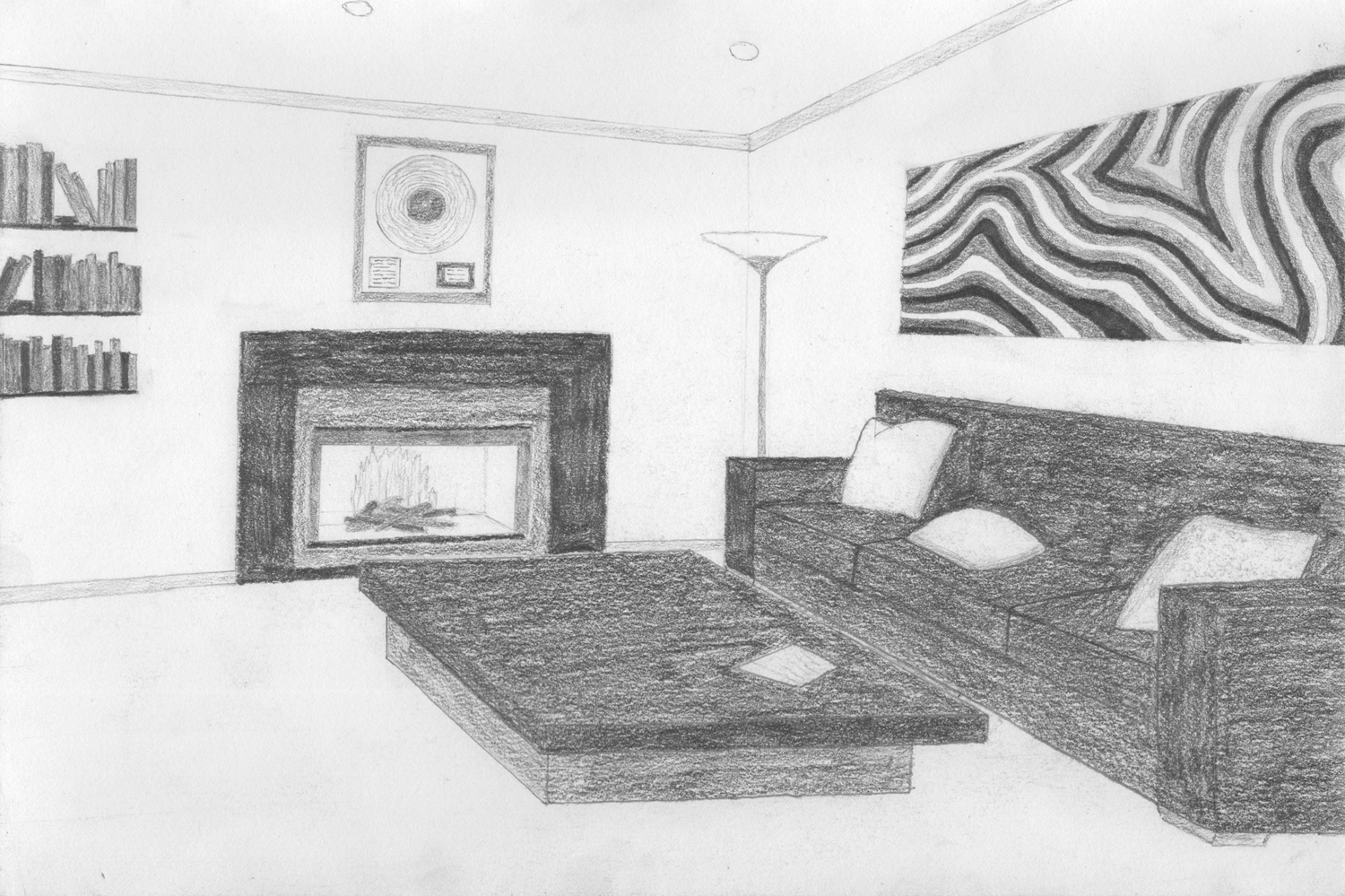 Dibujo gratuito Sala de Estar #66379 de la coleccion Edificios y Arquitectura para imprimir
