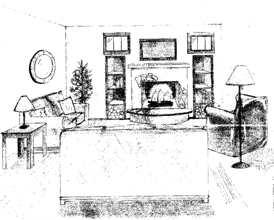 Dibujo gratuito Sala de Estar #66419 de la coleccion Edificios y Arquitectura para imprimir