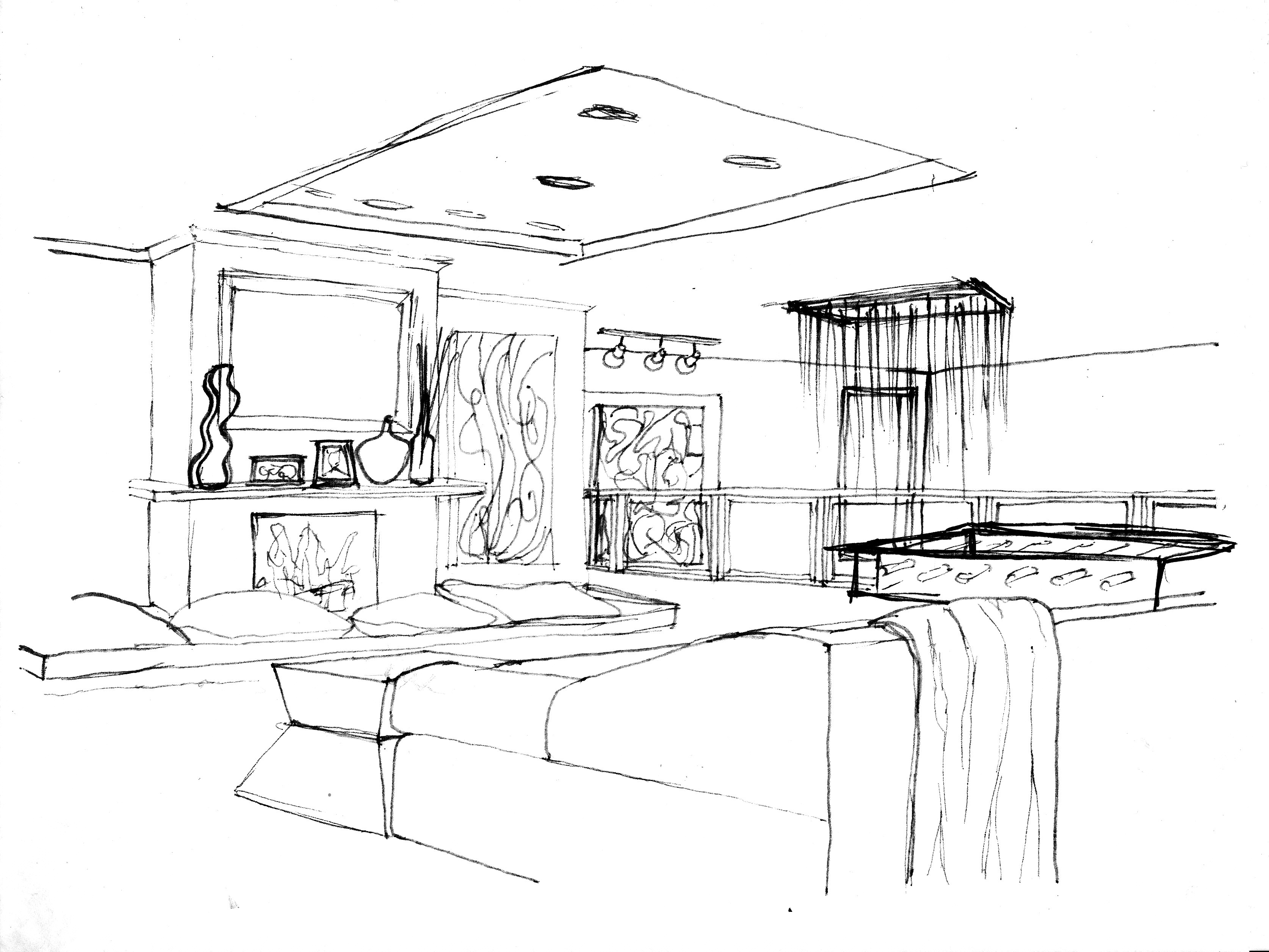 Dibujo gratuito Sala de Estar #66442 de la coleccion Edificios y Arquitectura para imprimir