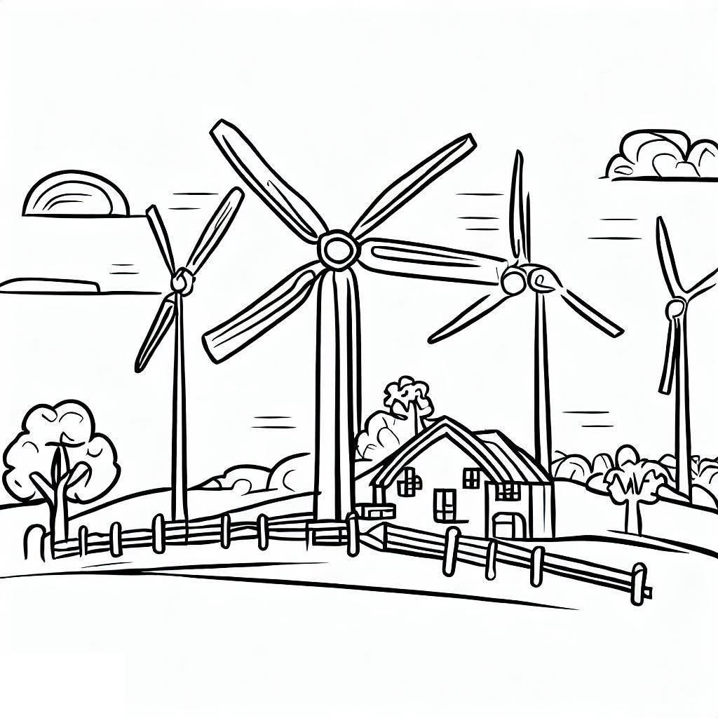 Dibujo gratuito Turbina Eólica #187628 de la coleccion Edificios y Arquitectura para imprimir