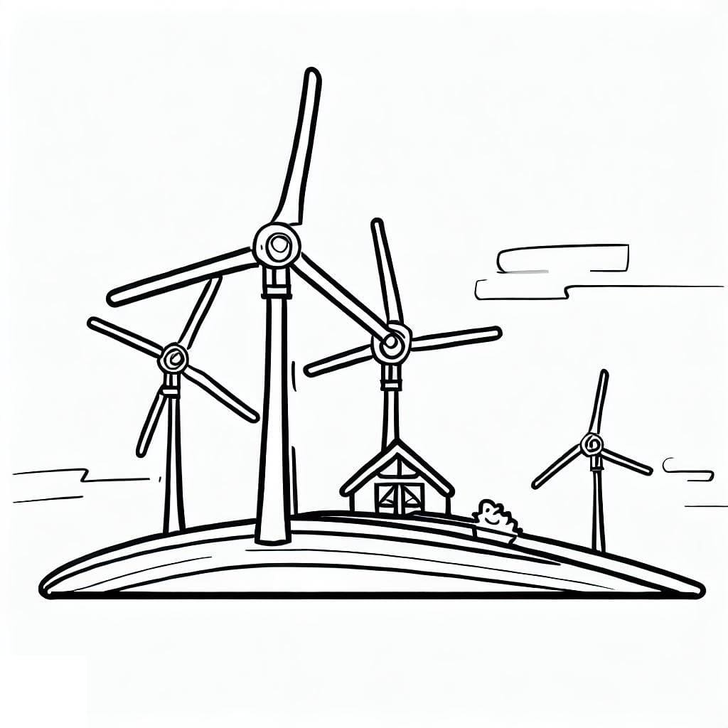 Dibujo gratuito Turbina Eólica #187634 de la coleccion Edificios y Arquitectura para imprimir