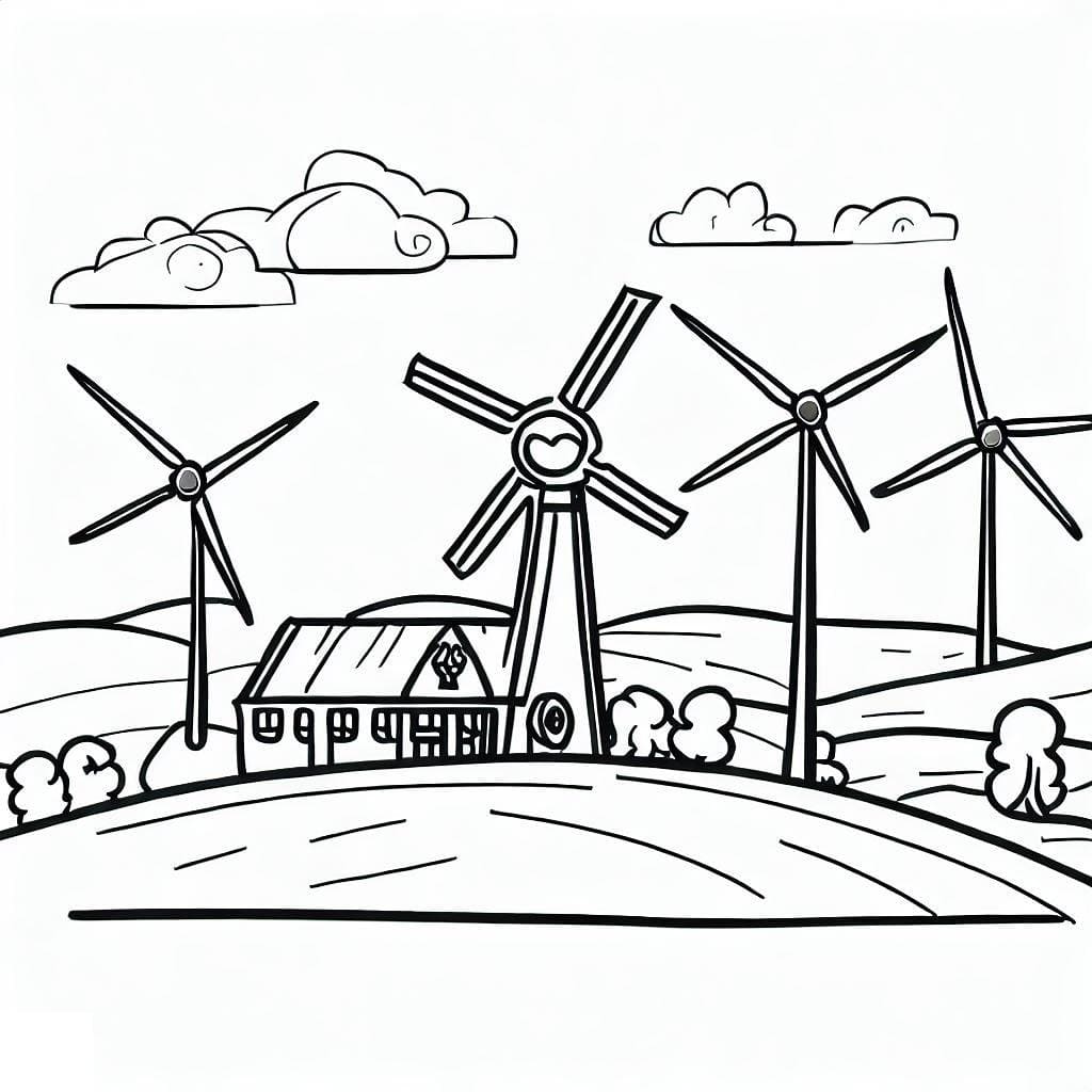 Dibujo gratuito Turbina Eólica #187635 de la coleccion Edificios y Arquitectura para imprimir
