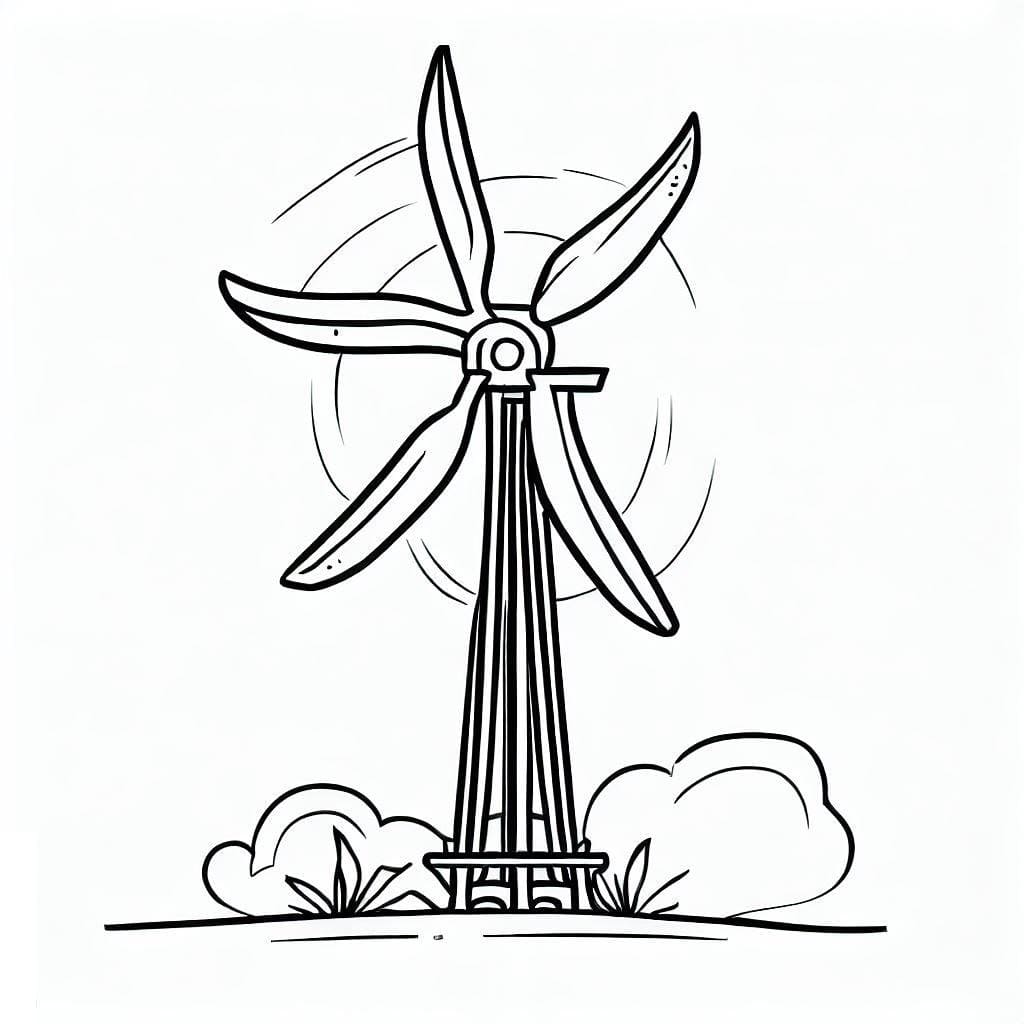 Dibujo gratuito Turbina Eólica #187646 de la coleccion Edificios y Arquitectura para imprimir
