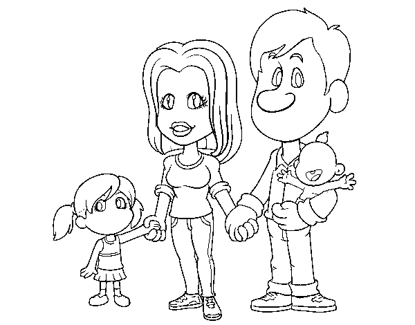 Dibujo gratuito Familia #95216 de la coleccion Familia y Amigos para imprimir