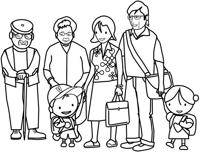 Dibujo para colorear: Familia (Familia y Amigos) #95285 - Dibujos para Colorear e Imprimir Gratis
