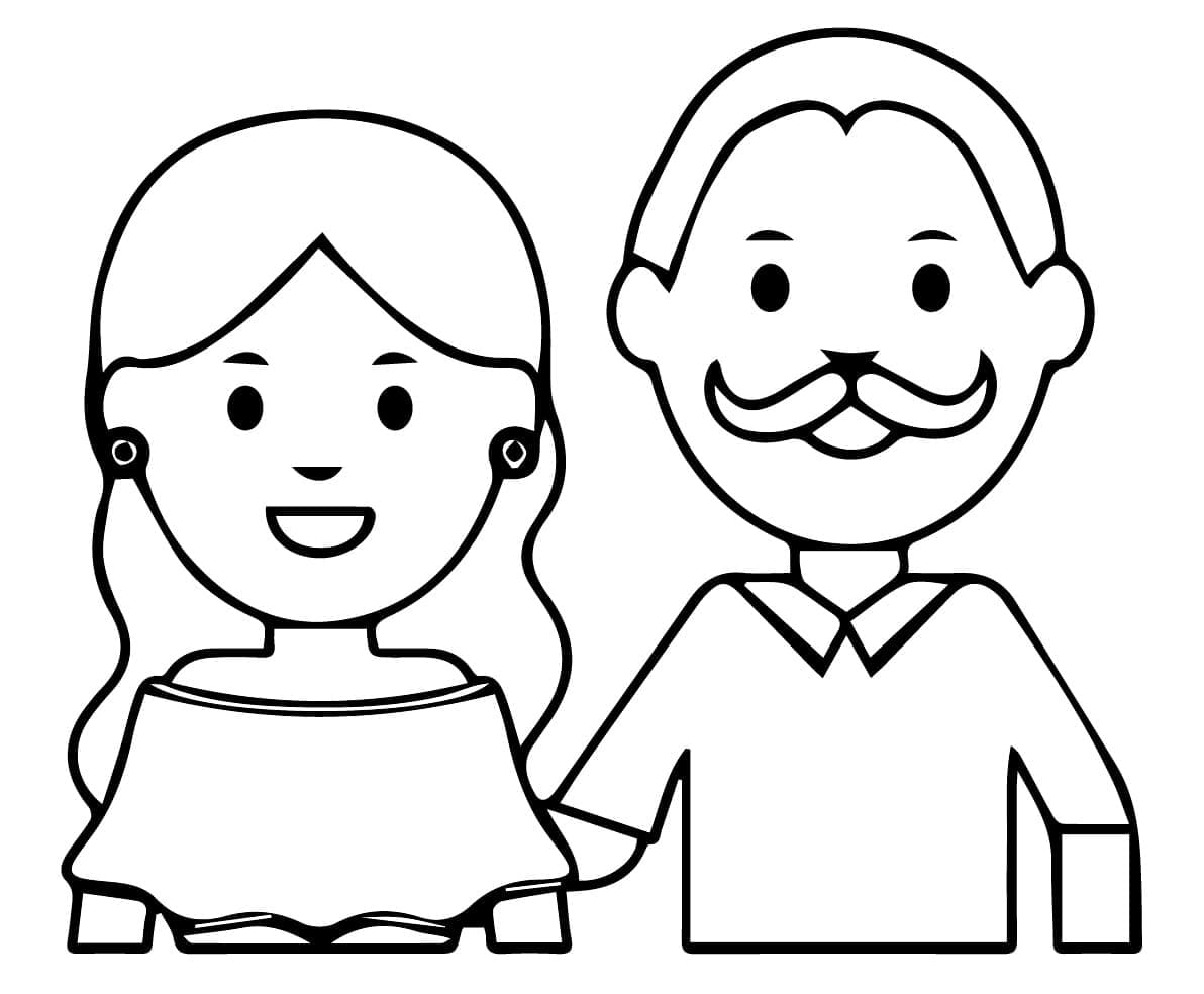 Dibujo para colorear: Mamá y Papá (Familia y Amigos) #217768 - Dibujos para Colorear e Imprimir Gratis