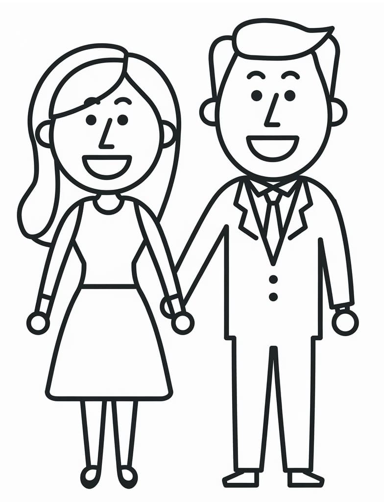 Dibujo para colorear: Mamá y Papá (Familia y Amigos) #217774 - Dibujos para Colorear e Imprimir Gratis