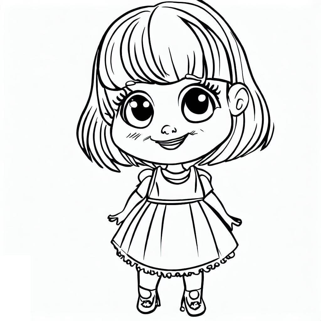 Dibujo gratuito Niña #191942 de la coleccion Familia y Amigos para imprimir