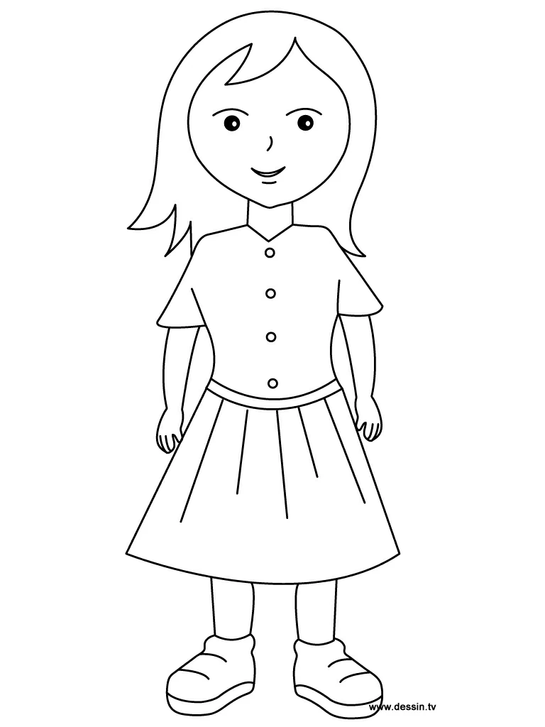 Dibujo gratuito Niña #96503 de la coleccion Familia y Amigos para imprimir