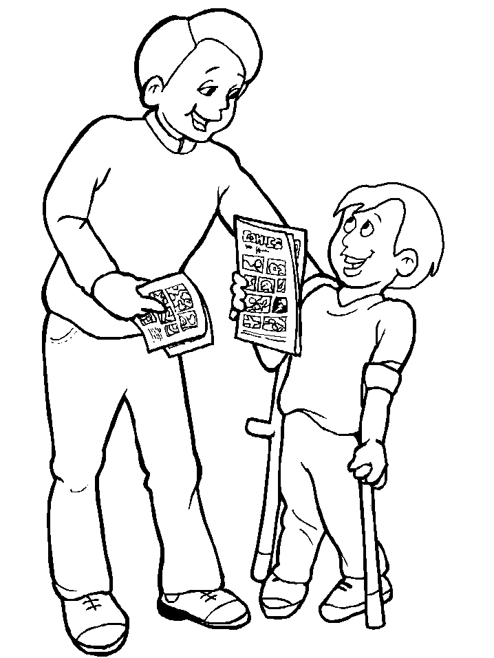 Dibujo gratuito Persona con Discapacidad #98428 de la coleccion Familia y Amigos para imprimir