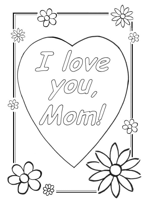 Dibujo gratuito Te Amo Mamá #192344 de la coleccion Familia y Amigos para imprimir