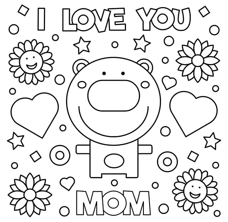 Dibujo gratuito Te Amo Mamá #192345 de la coleccion Familia y Amigos para imprimir