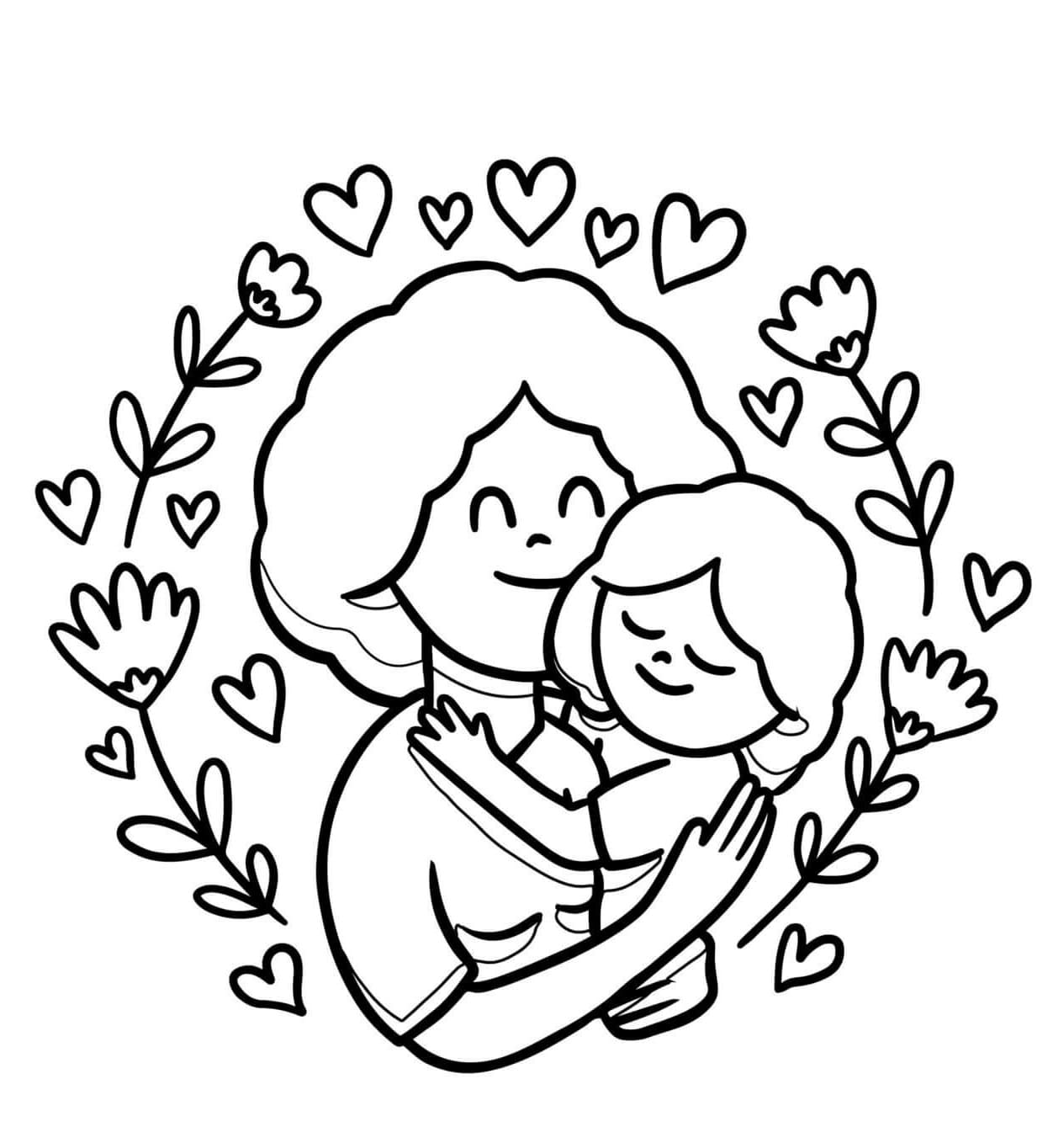 Dibujo gratuito Te Amo Mamá #192349 de la coleccion Familia y Amigos para imprimir