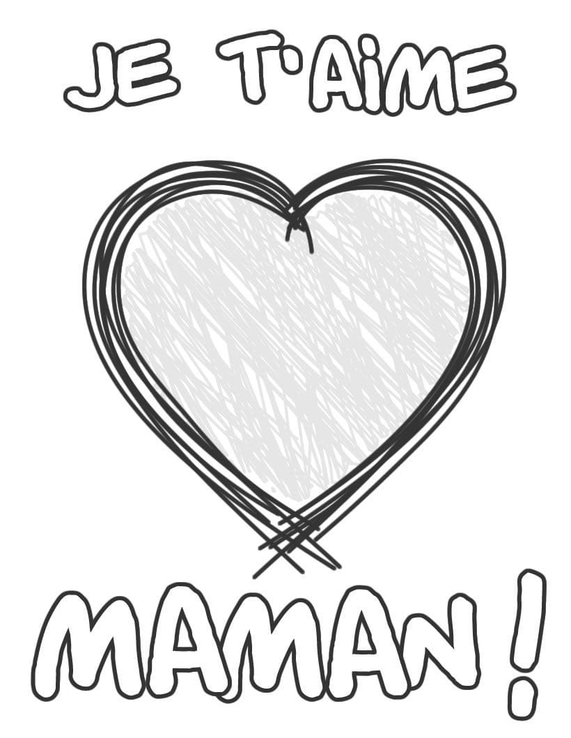 Dibujo gratuito Te Amo Mamá #192354 de la coleccion Familia y Amigos para imprimir