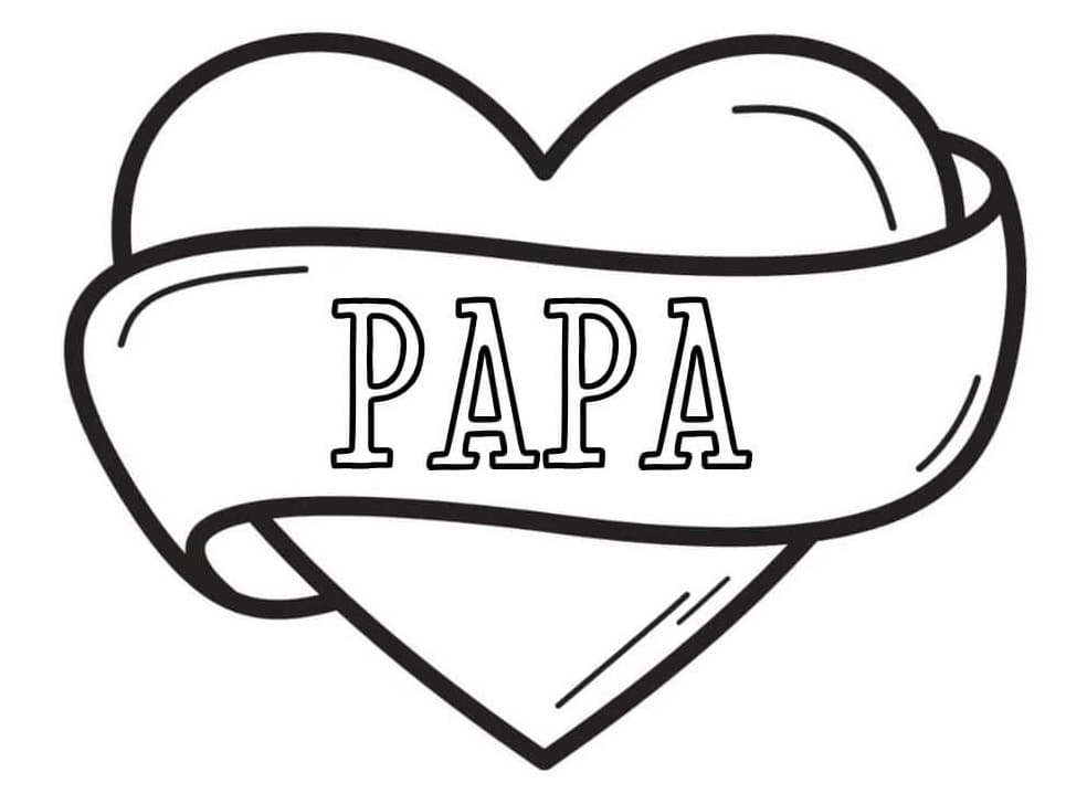 Dibujo para colorear: Te Amo Papá (Familia y Amigos) #191638 - Dibujos para Colorear e Imprimir Gratis
