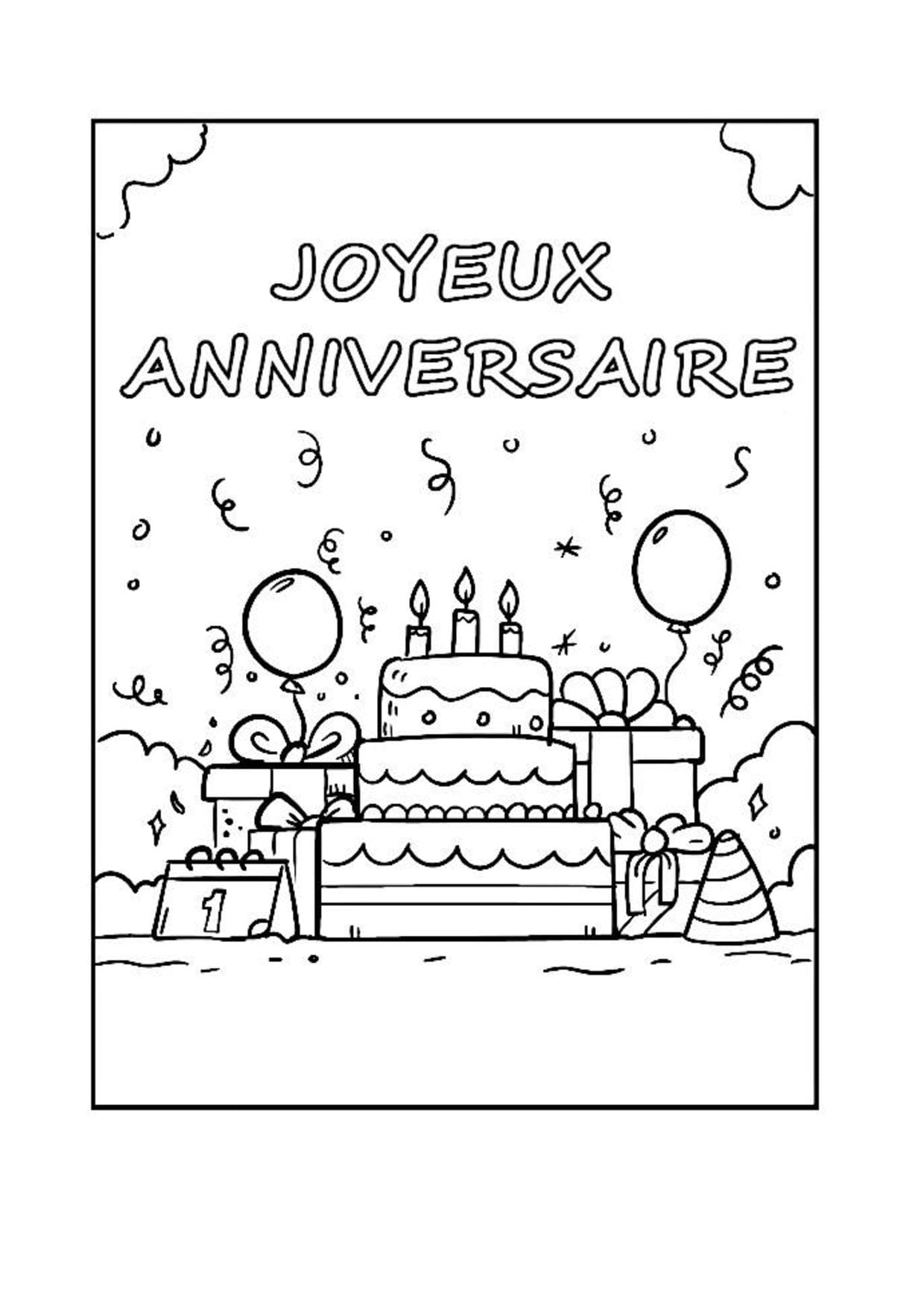 Dibujo gratuito Aniversario #174648 de la coleccion Fiestas y Celebraciones para imprimir