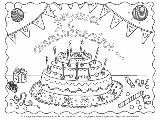 Dibujo gratuito Aniversario #57063 de la coleccion Fiestas y Celebraciones para imprimir