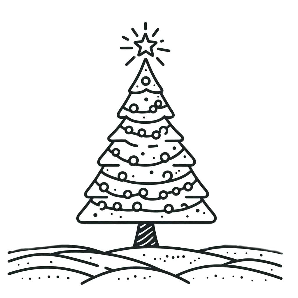 Dibujo gratuito Árbol de Navidad #218642 de la coleccion Fiestas y Celebraciones para imprimir