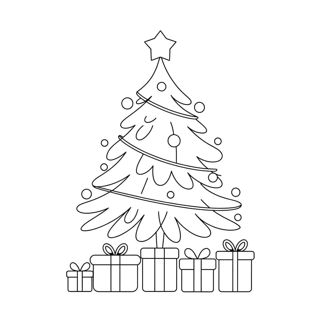 Dibujo gratuito Árbol de Navidad #218650 de la coleccion Fiestas y Celebraciones para imprimir