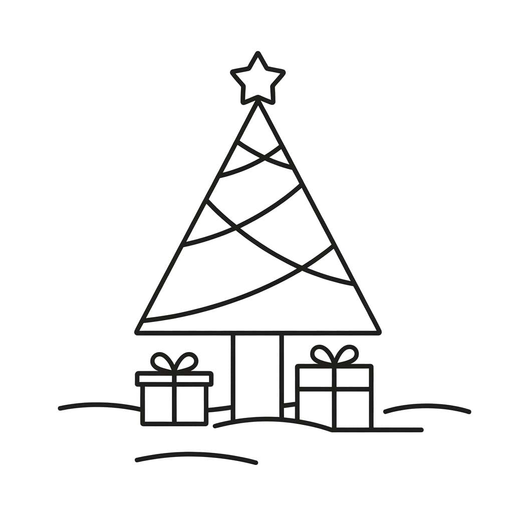 Dibujo gratuito Árbol de Navidad #218651 de la coleccion Fiestas y Celebraciones para imprimir