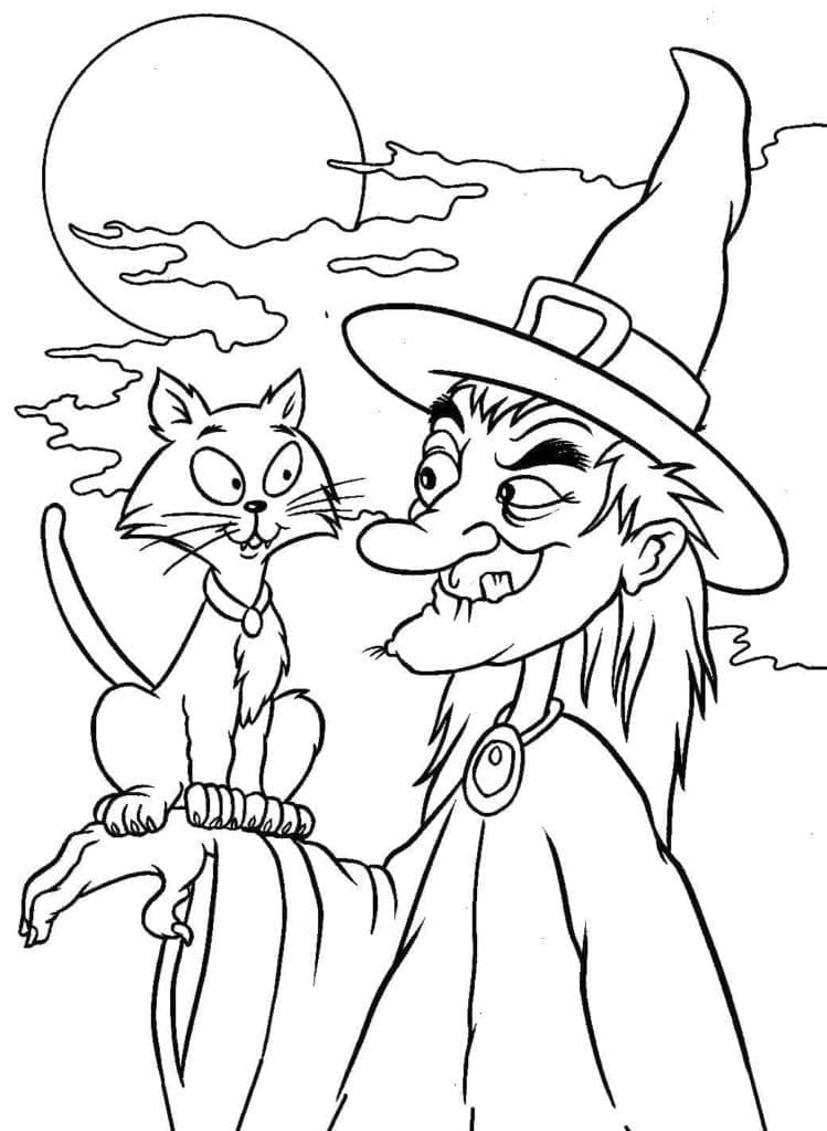 Dibujo gratuito Bruja de Halloween #200294 de la coleccion Fiestas y Celebraciones para imprimir