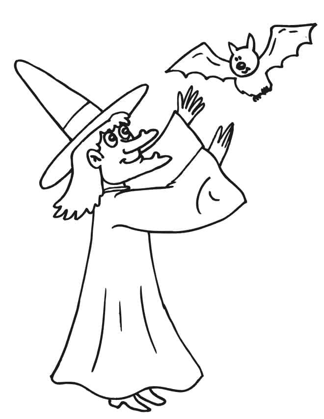 Dibujo gratuito Bruja de Halloween #200306 de la coleccion Fiestas y Celebraciones para imprimir